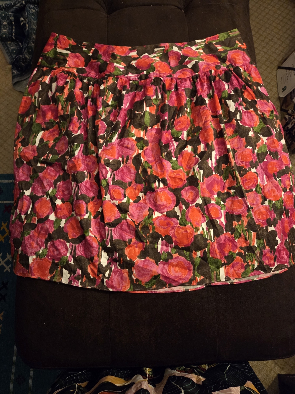 INC International Concepts Floral Peplum Mini Skirt in Pink & Orange NWT